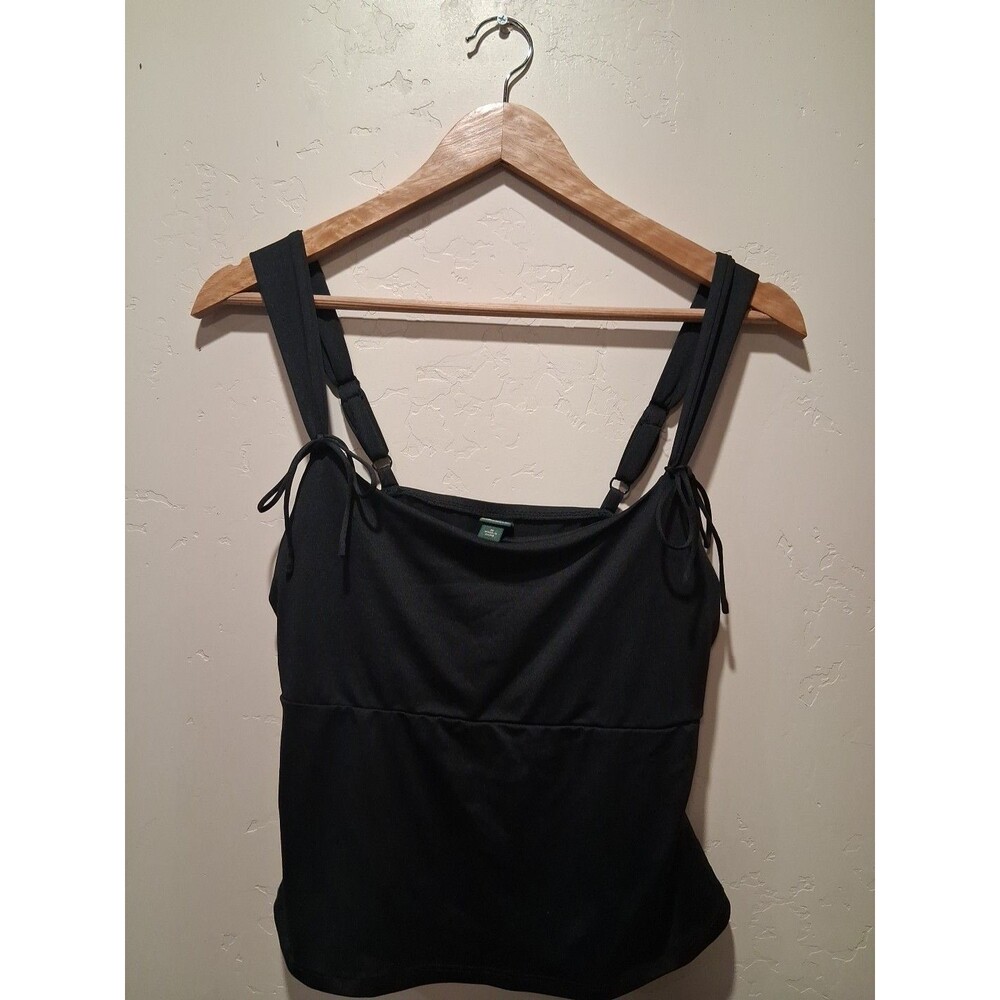Black Crop Tank Downtown Girl Subversive Basic Dark Academia Goth Festival Sz M